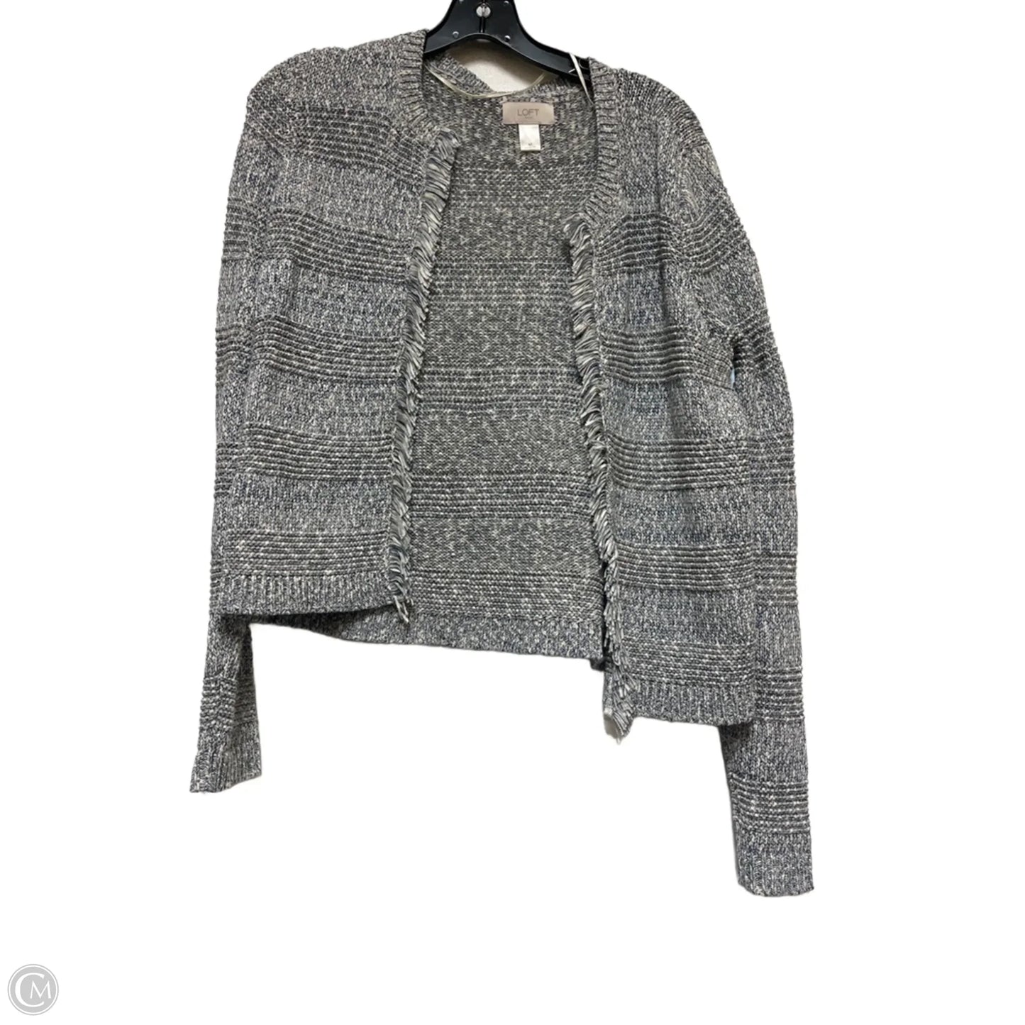 Cardigan By Loft In Blue & Cream, Size: M