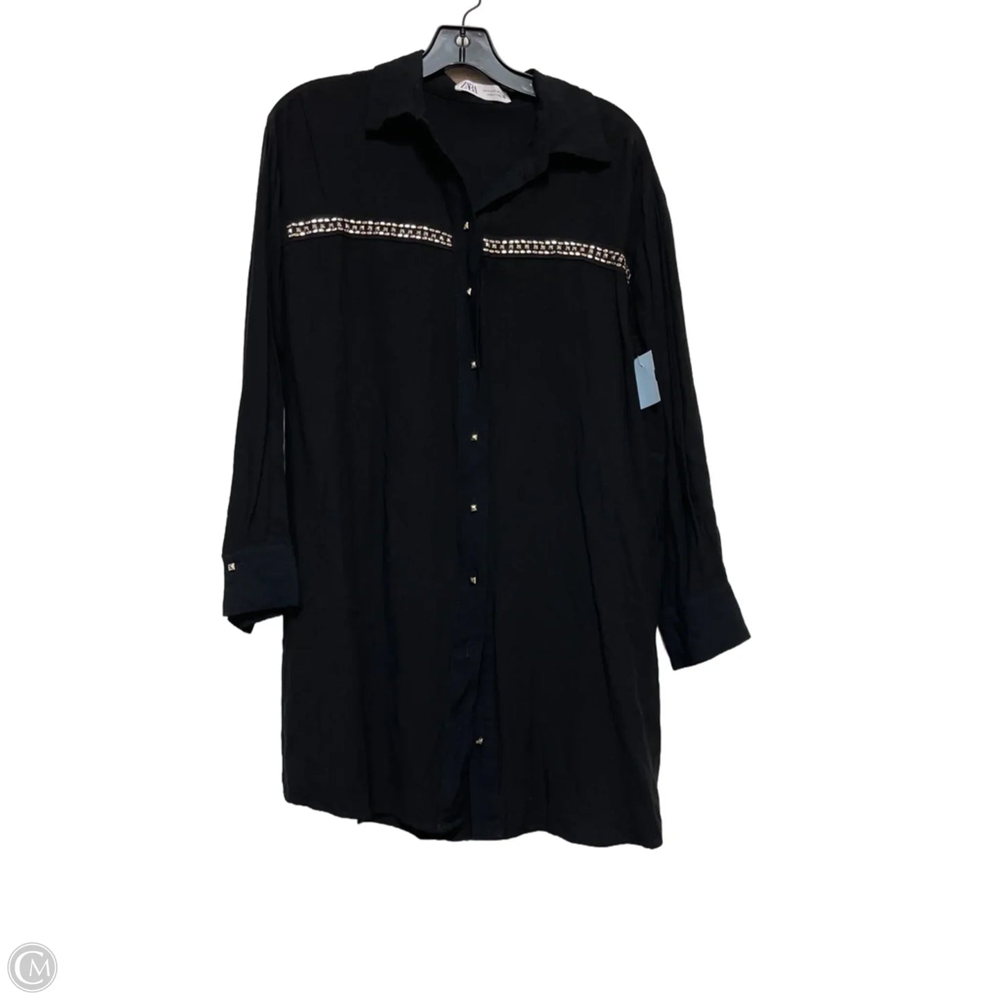 Top Long Sleeve By Zara In Black, Size: S