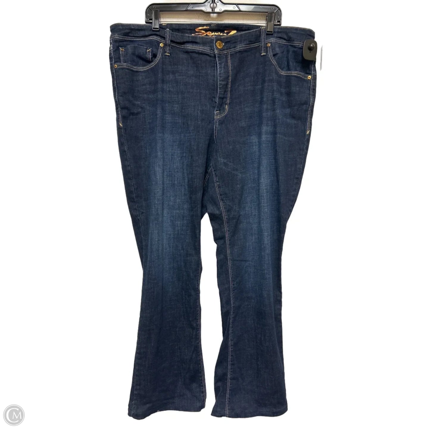 Jeans Boot Cut By Seven 7 In Blue Denim, Size: 22