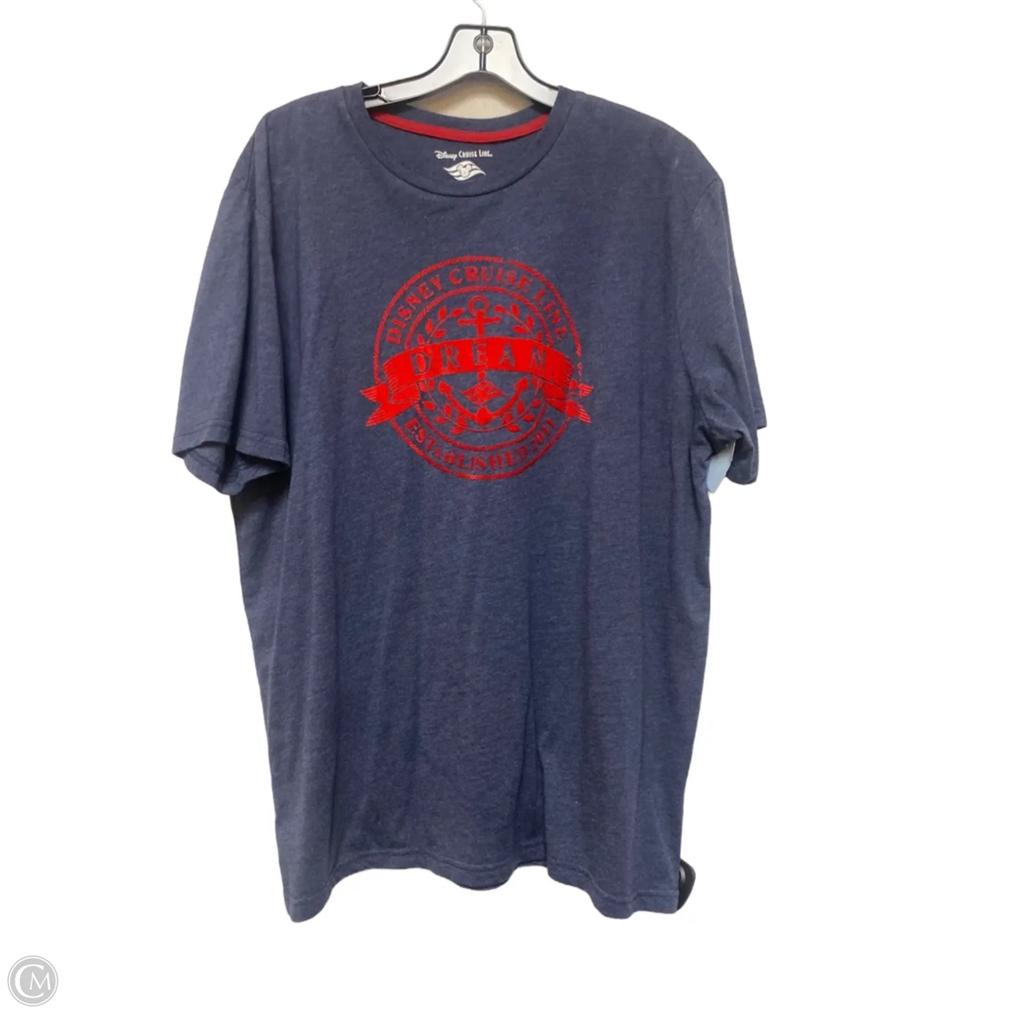 Top Short Sleeve By Disney In Blue & Red, Size: L