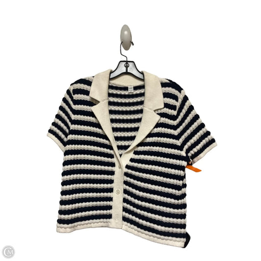 Top Short Sleeve By Old Navy In Blue & White, Size: L