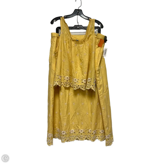 Skirt Set 2pc By Old Navy In White & Yellow, Size: 16