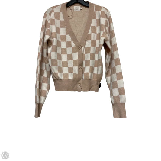 Cardigan By Clothes Mentor In Plaid Pattern, Size: L