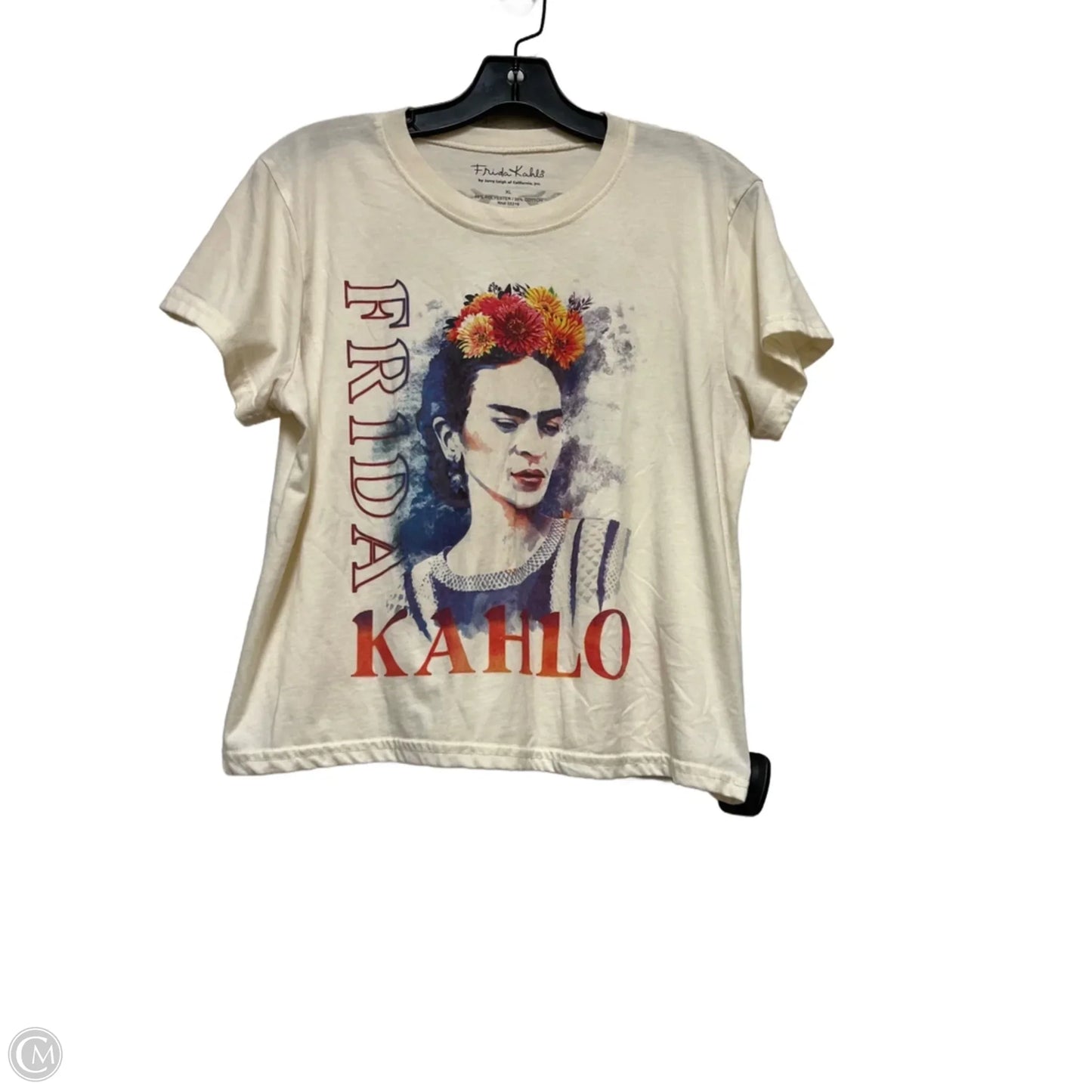 Top Short Sleeve Basic By Clothes Mentor In Cream, Size: Xl