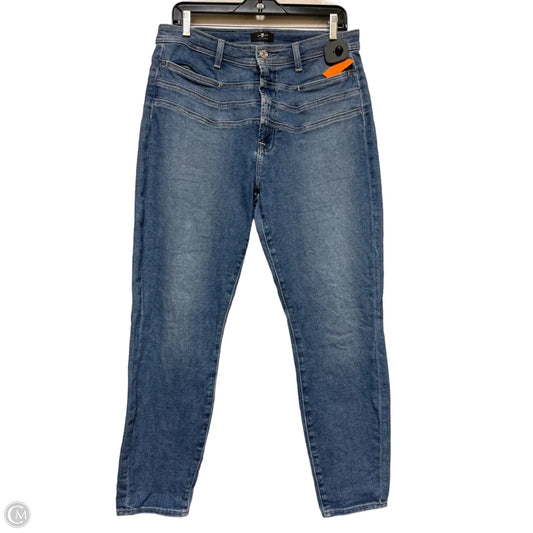 Jeans Straight By 7 For All Mankind In Blue Denim, Size: 8