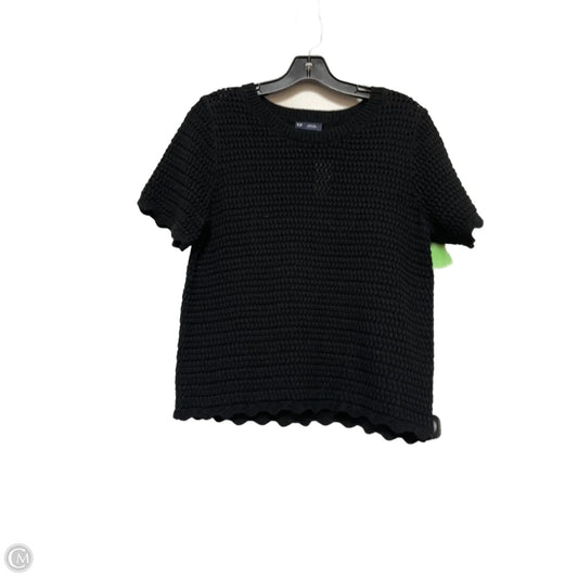 Sweater Short Sleeve By Gap In Black, Size: M