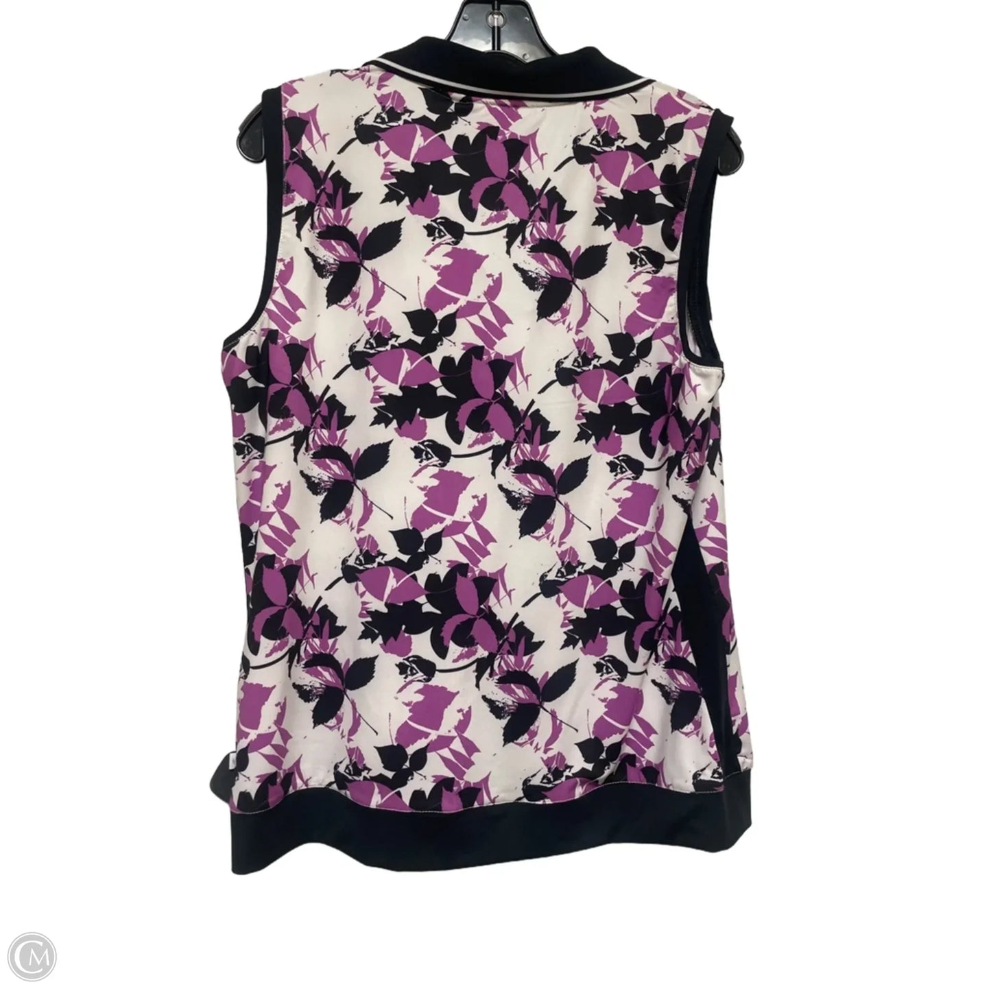 Athletic Tank Top By Lady Hagen In Purple & White, Size: L