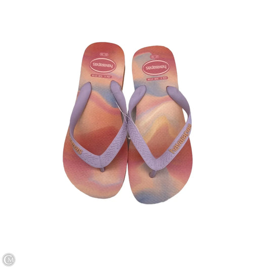 Sandals Flip Flops By Havaianas In Orange & Purple, Size: 6