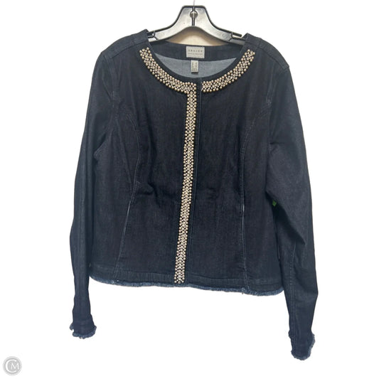 Jacket Denim By Susan Graver In Blue Denim, Size: L