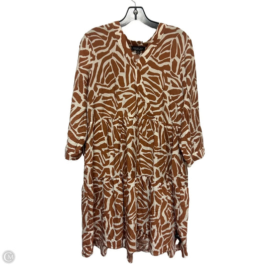 Dress Casual Short By Rachel Zoe In Brown & Cream, Size: M