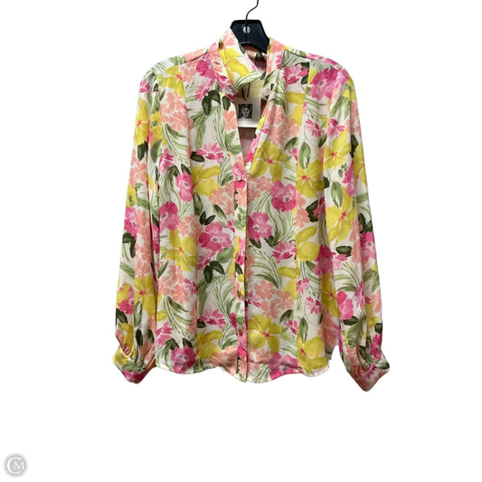 Top Long Sleeve By Anne Klein In Floral Print, Size: S