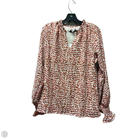 Top Long Sleeve By Clothes Mentor In Red & White, Size: M