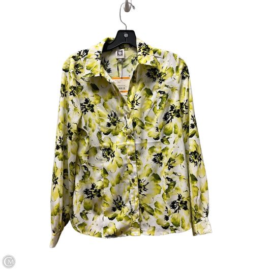 Top Long Sleeve By Anne Klein In Green & Yellow, Size: S