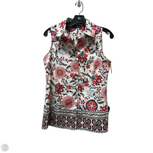 Top Sleeveless By Tahari In Multi-colored, Size: S