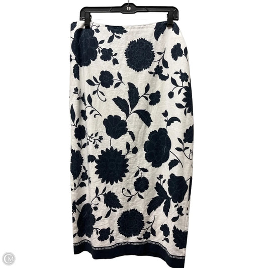 Skirt Midi By Ann Taylor In Blue & White, Size: 10