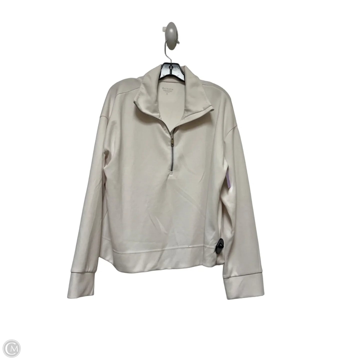 Athletic Top Long Sleeve Collar By Athleta In Cream, Size: Xl