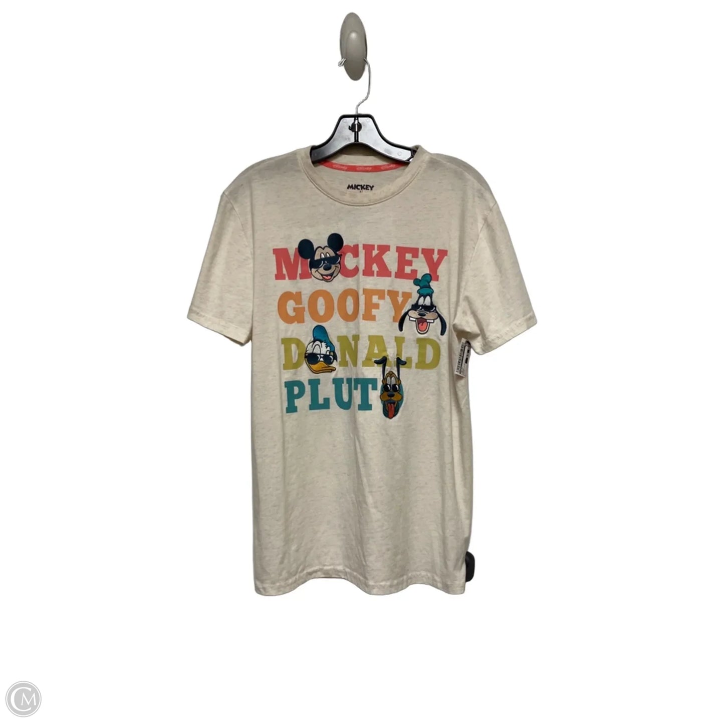 Top Short Sleeve By Disney In Cream, Size: L