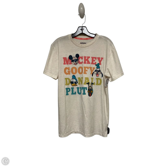 Top Short Sleeve By Disney In Cream, Size: L