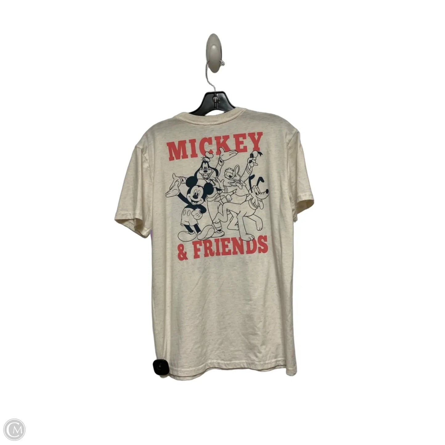 Top Short Sleeve By Disney In Cream, Size: L