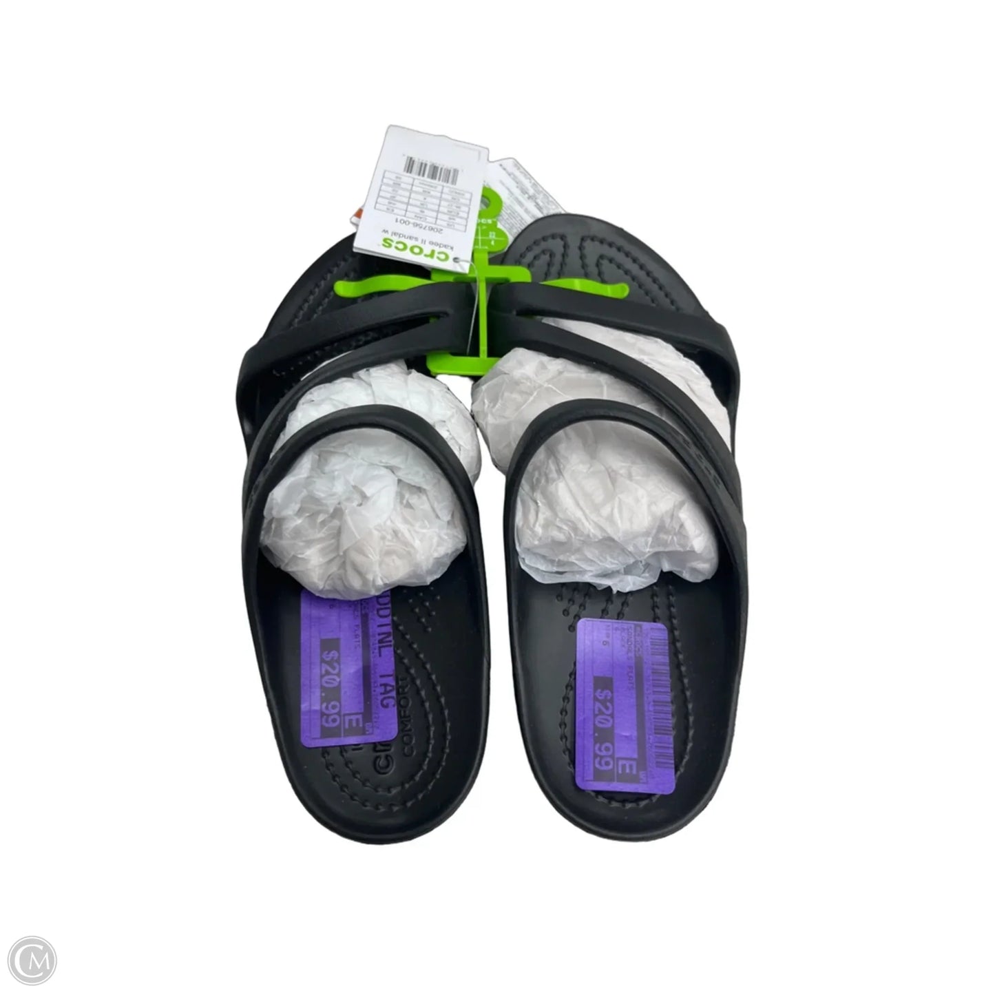 Sandals Flats By Crocs In Black, Size: 6