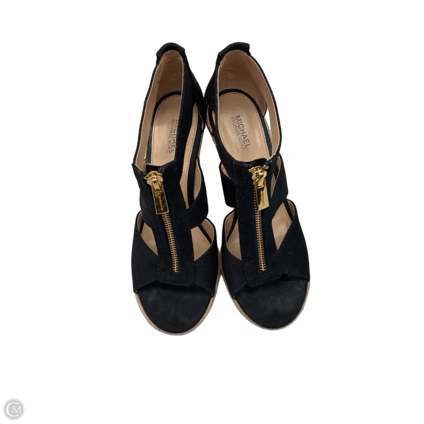 Sandals Heels Wedge By Michael By Michael Kors In Black, Size: 6.5