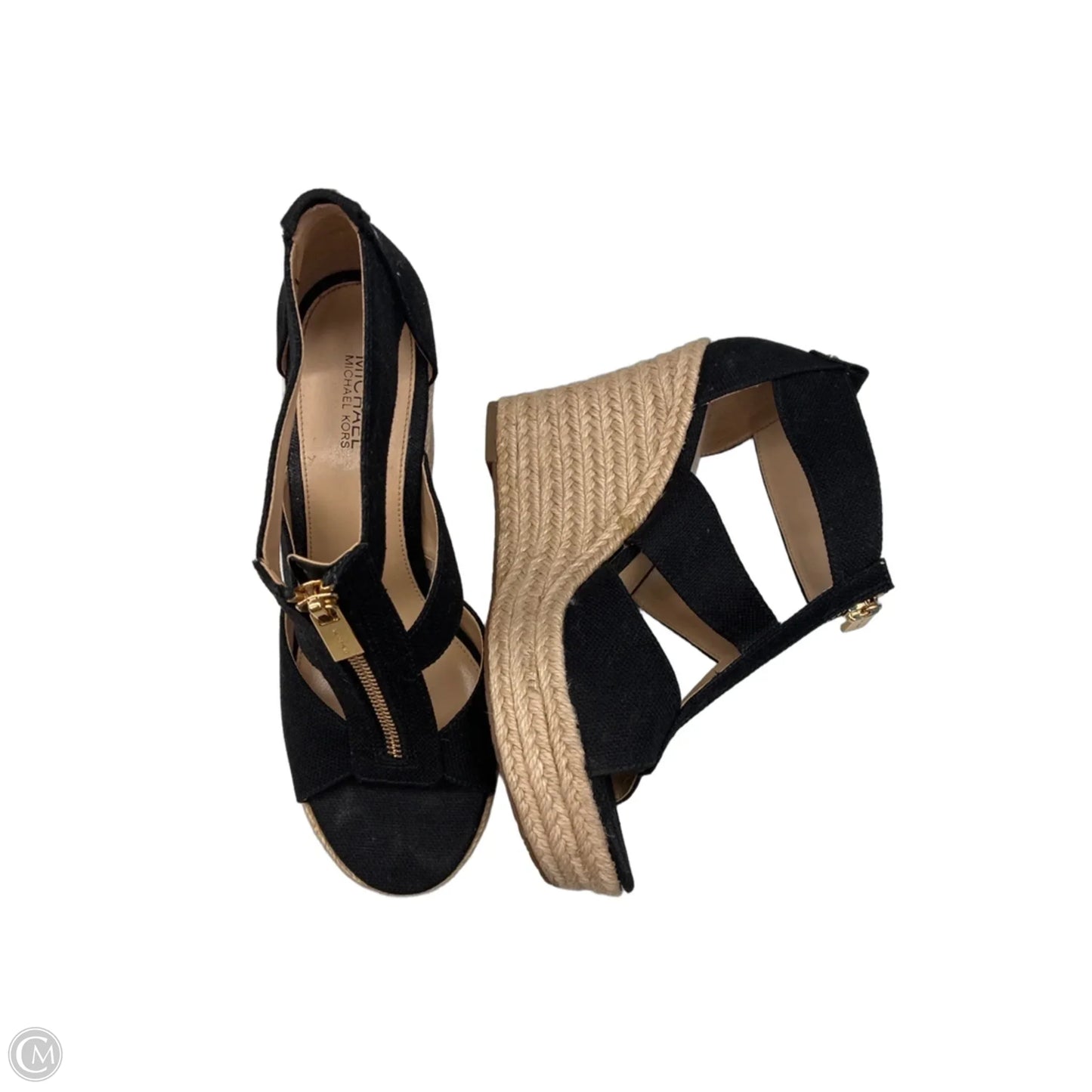 Sandals Heels Wedge By Michael By Michael Kors In Black, Size: 6.5