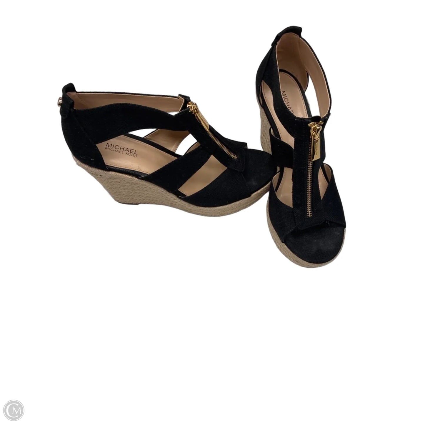 Sandals Heels Wedge By Michael By Michael Kors In Black, Size: 6.5