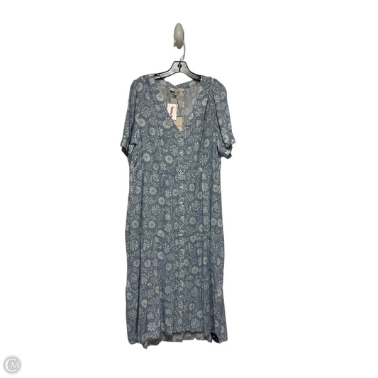 Dress Casual Midi By Clothes Mentor In Blue & White, Size: 2x