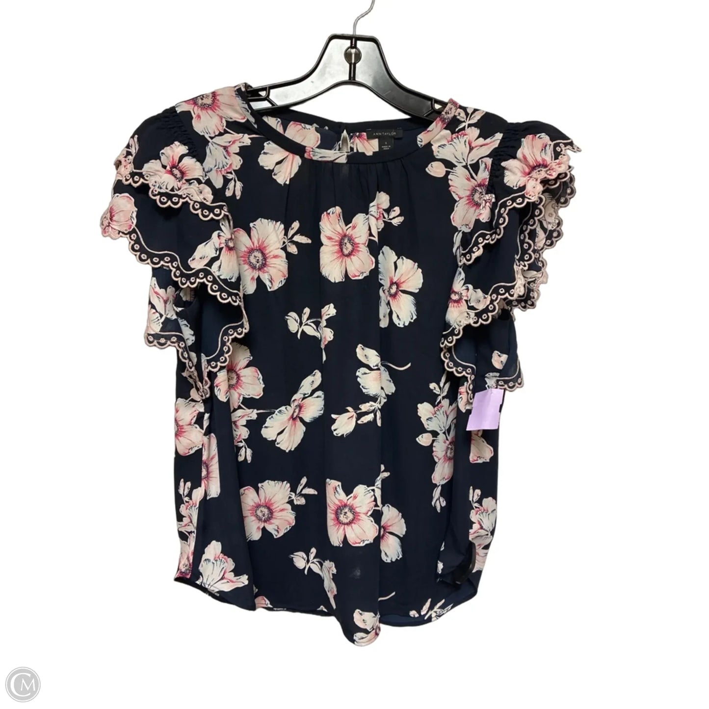 Top Short Sleeve By Ann Taylor In Floral Print, Size: S