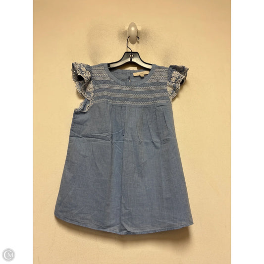 Top Short Sleeve By Loft In Blue & White, Size: Xs