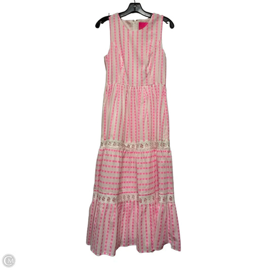 Dress Designer By Lilly Pulitzer In Pink & White, Size: Xs