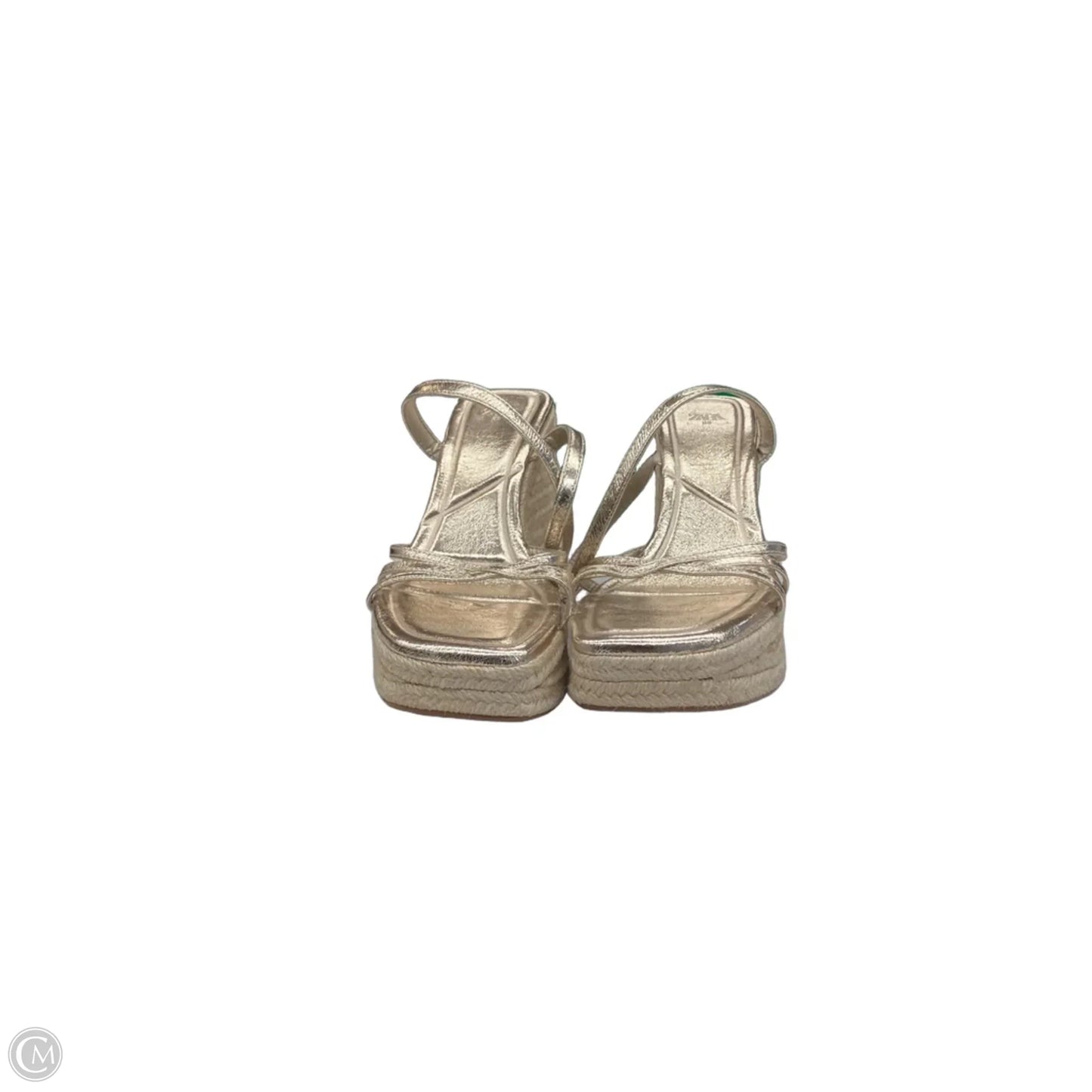 Sandals Heels Wedge By Zara In Gold, Size: 8.5