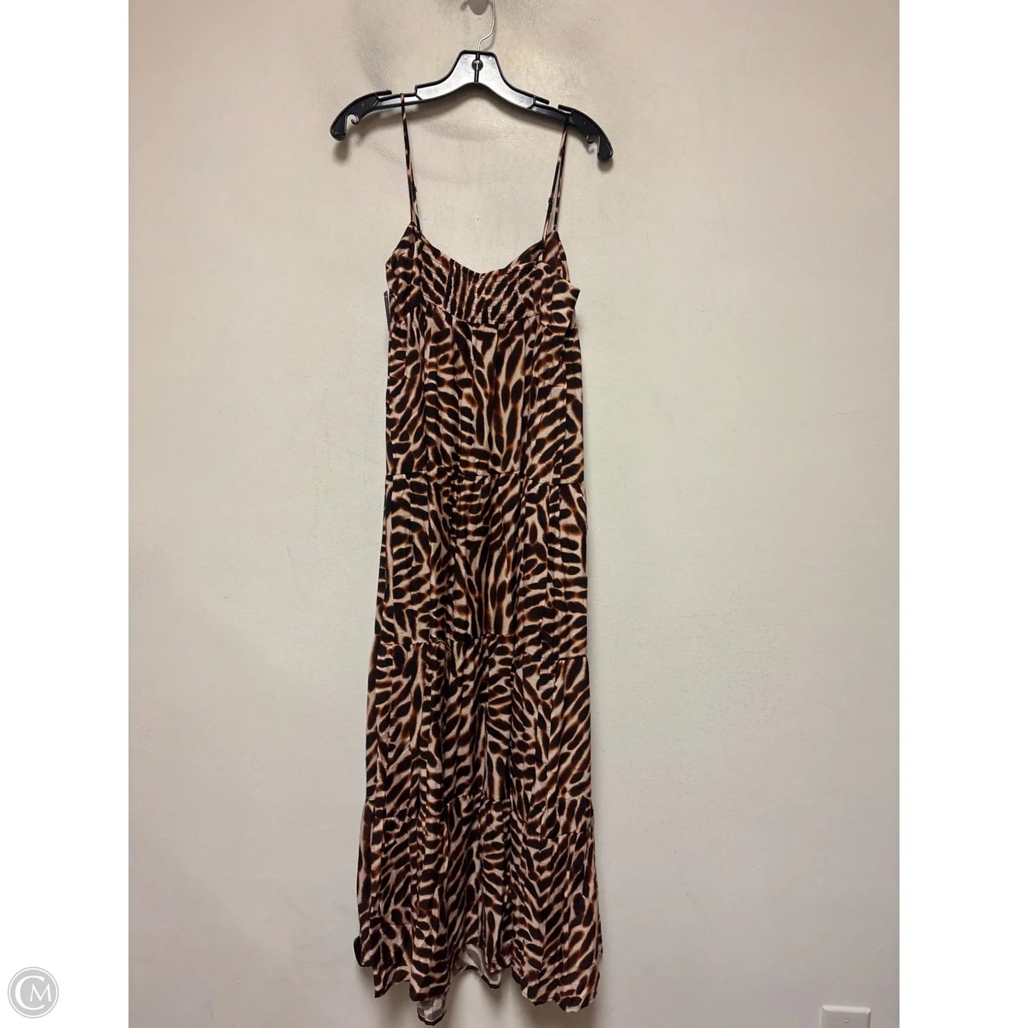 Dress Casual Midi By H&m In Brown & Tan, Size: M