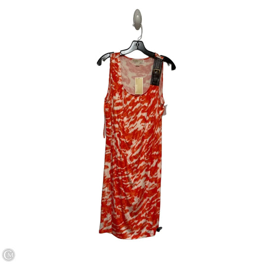Dress Casual Short By Michael By Michael Kors In Orange & White, Size: M
