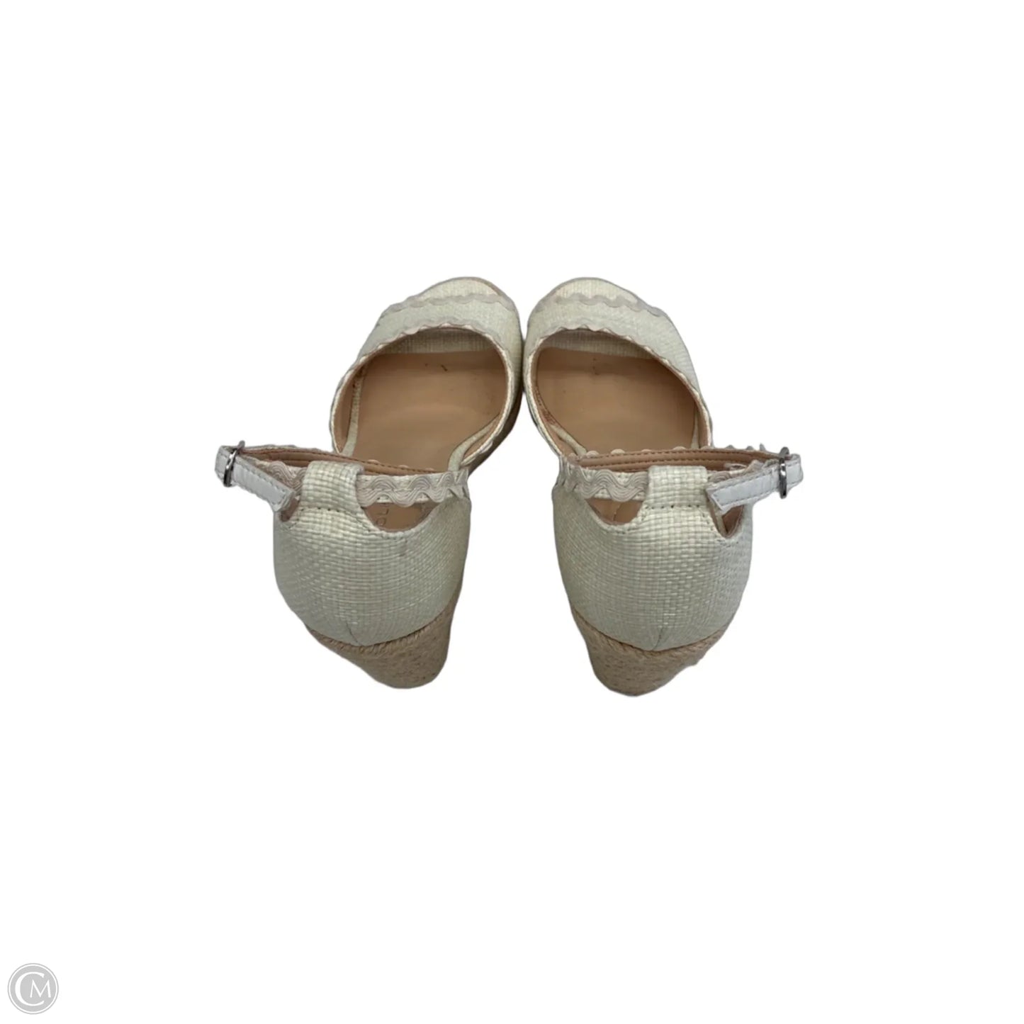 Sandals Heels Wedge By Bandolino In Cream & Tan, Size: 6.5
