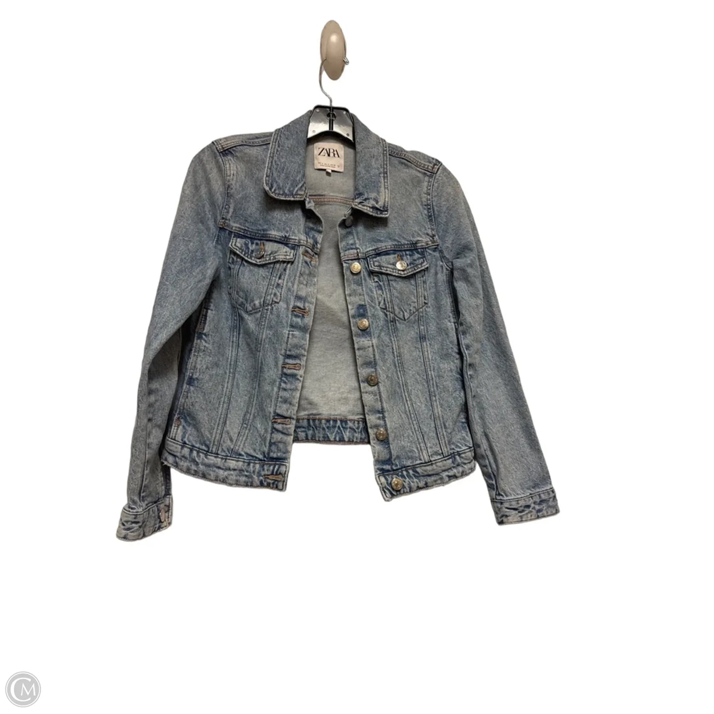 Jacket Denim By Zara In Blue Denim, Size: S