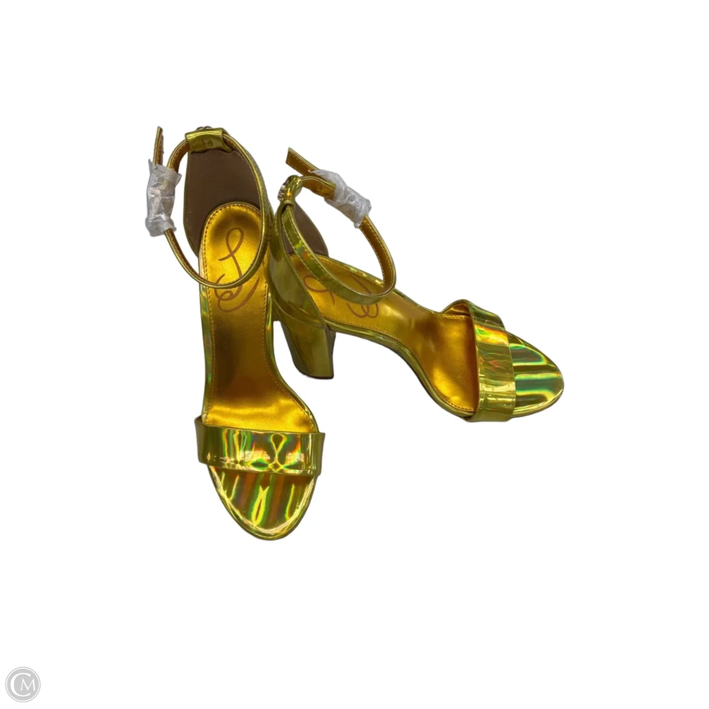 Sandals Heels Block By Sam Edelman In Yellow, Size: 6