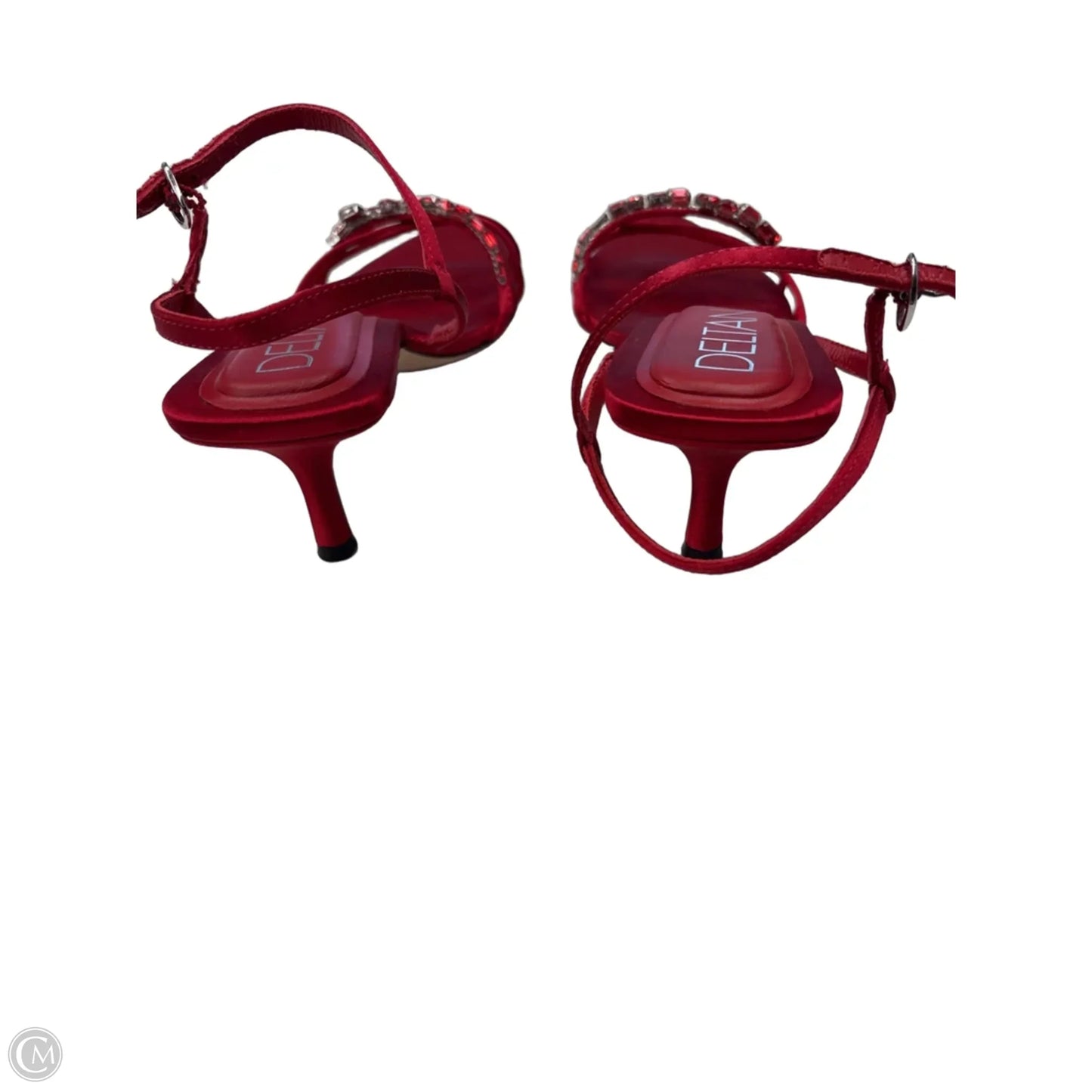 Sandals Heels Kitten By Clothes Mentor In Red, Size: 7.5