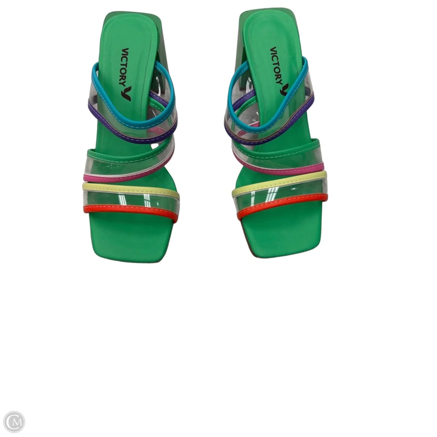 Sandals Heels Block By Clothes Mentor In Green, Size: 8