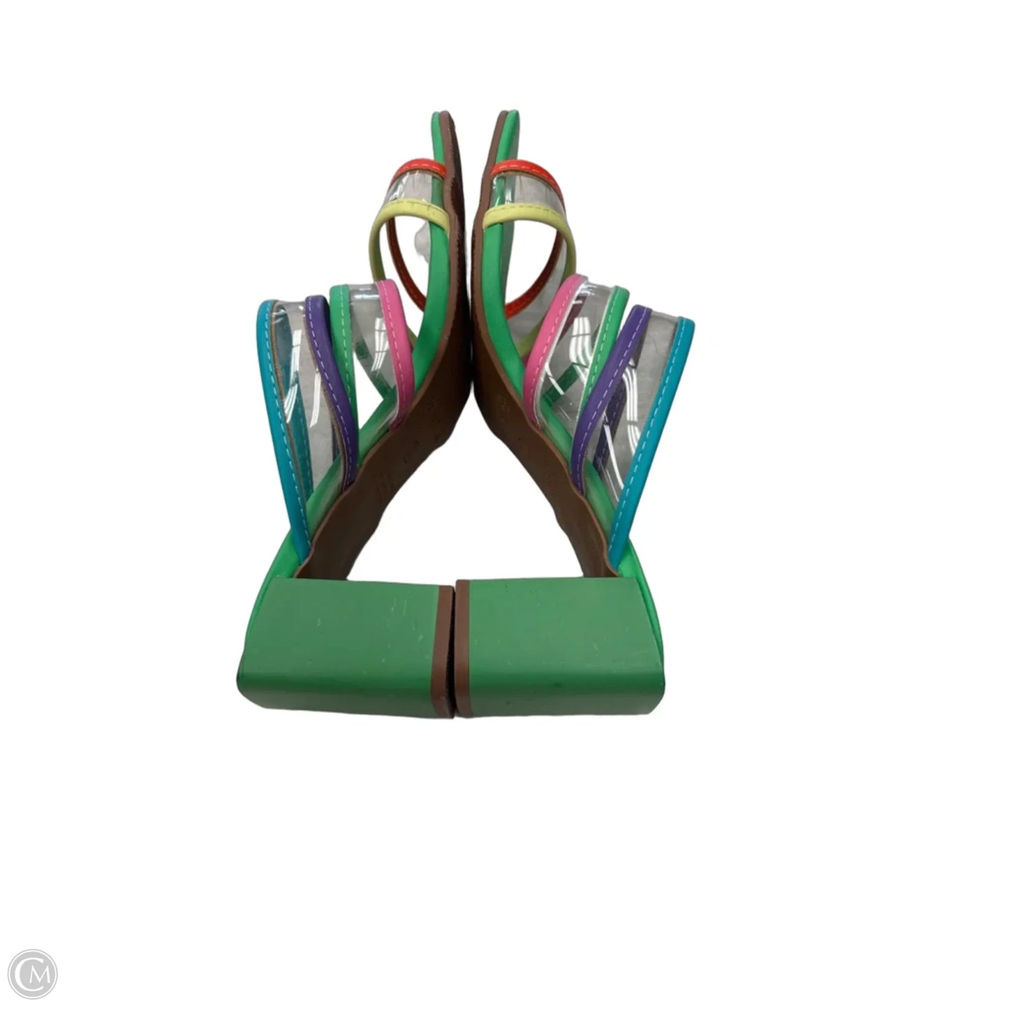 Sandals Heels Block By Clothes Mentor In Green, Size: 8