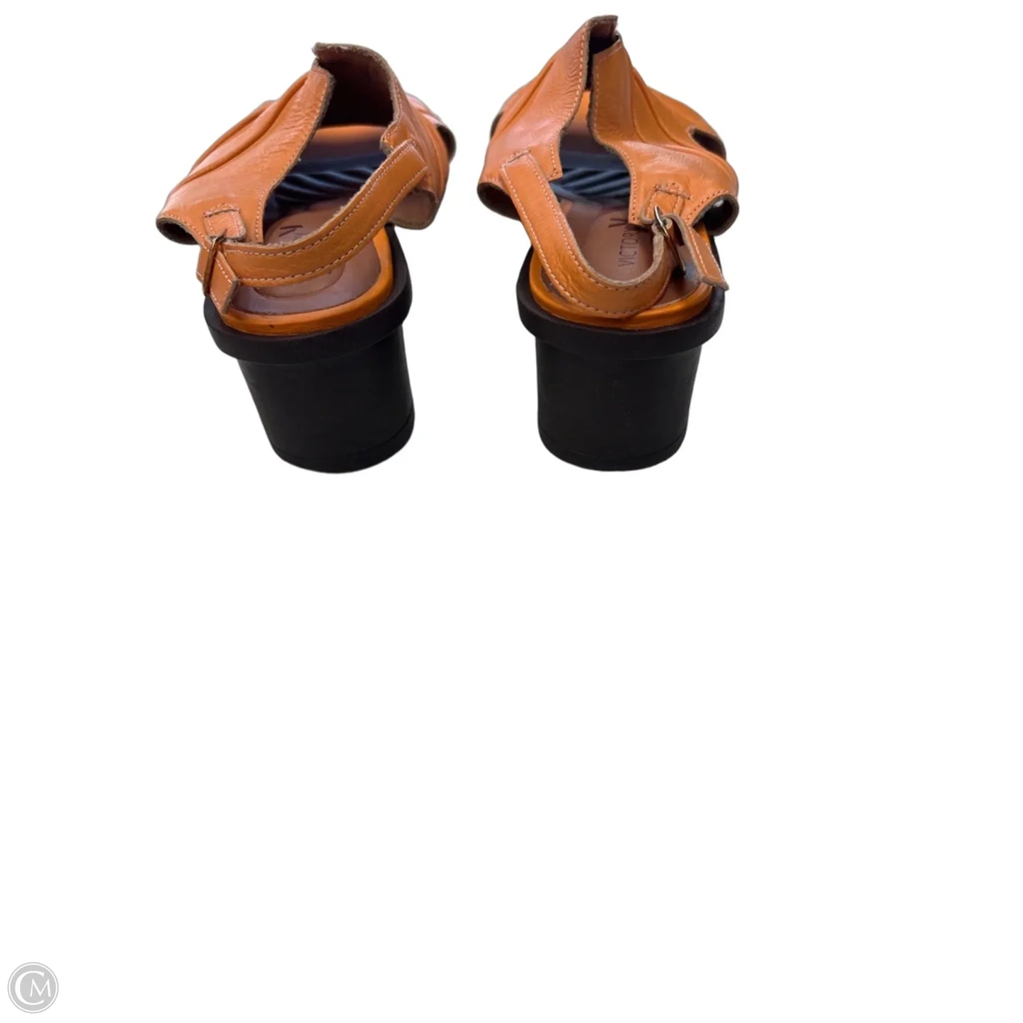 Sandals Heels Block By Clothes Mentor In Orange, Size: 7