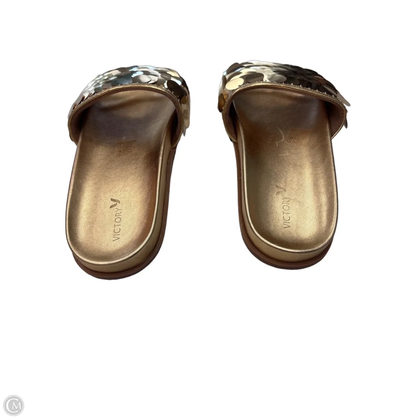 Sandals Flats By Clothes Mentor In Gold, Size: 8
