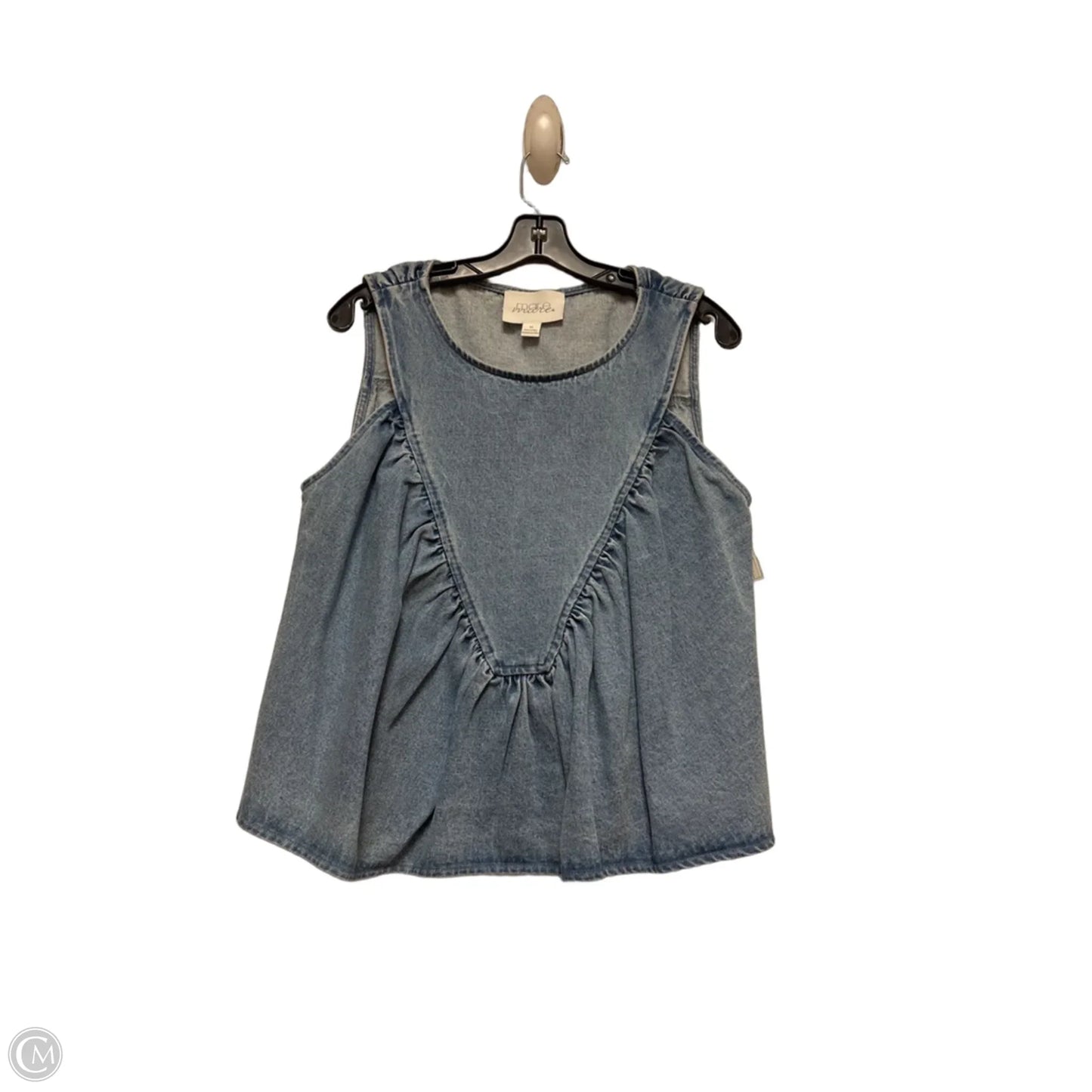 Top Sleeveless By Mare Mare In Blue Denim, Size: M