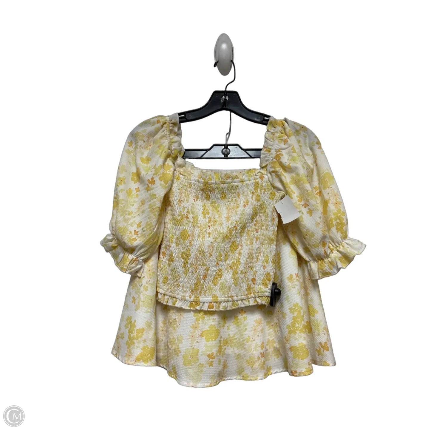 Skirt Set 2pc By Clothes Mentor In White & Yellow, Size: 4