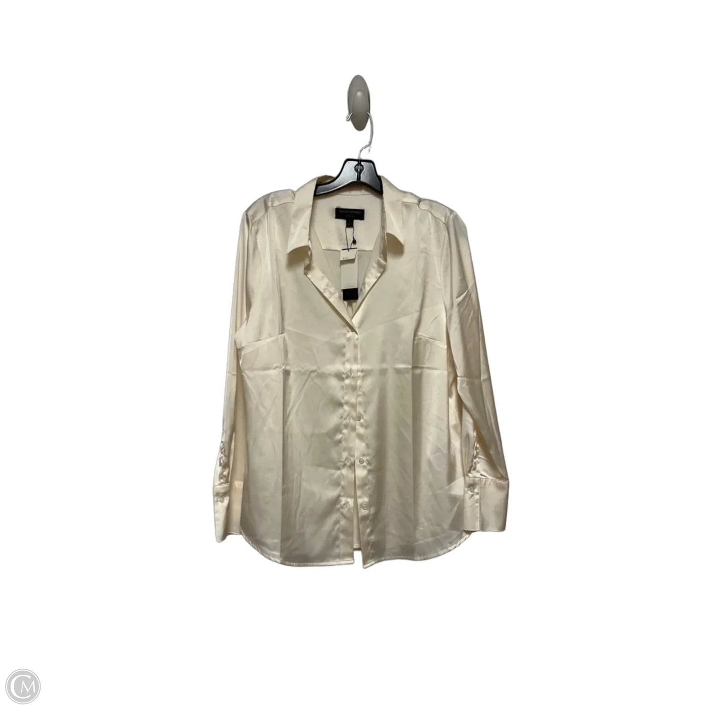 Top Long Sleeve By Banana Republic In Cream, Size: L