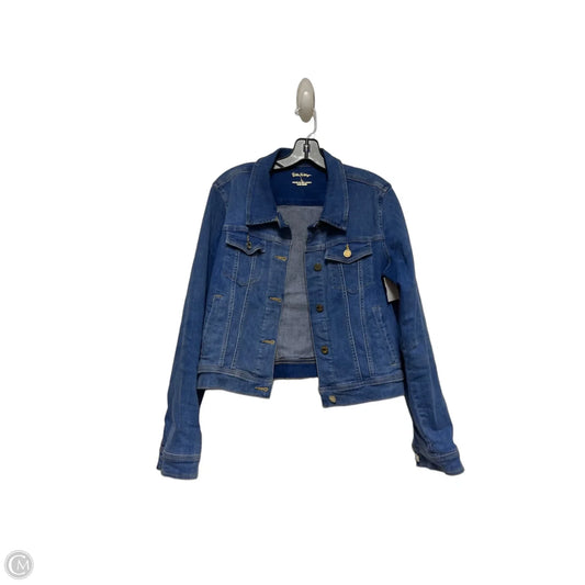 Jacket Designer By Lilly Pulitzer In Blue Denim, Size: L