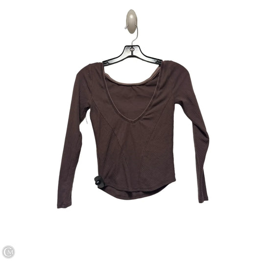 Top Long Sleeve By Free People In Brown, Size: Xs