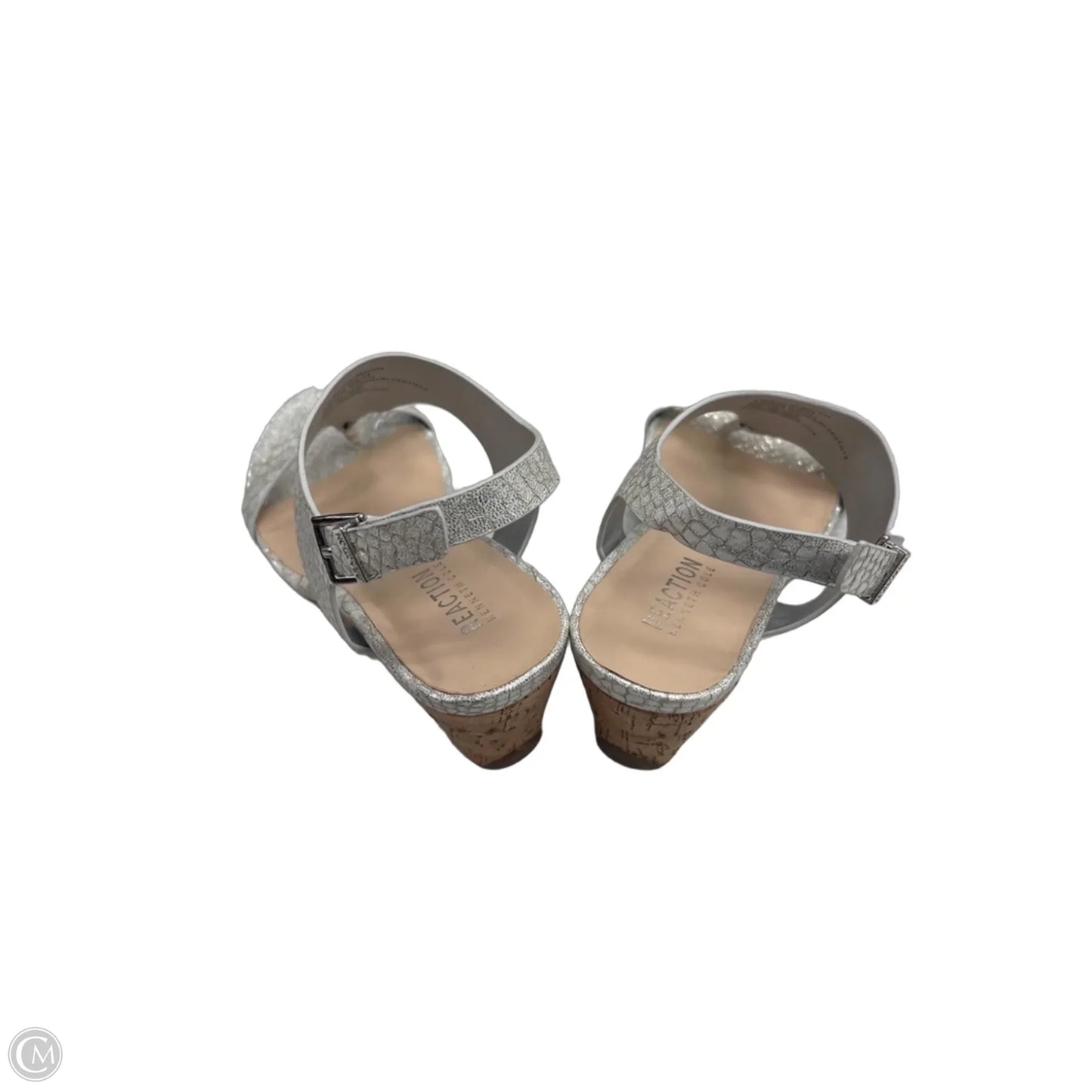 Sandals Heels Wedge By Kenneth Cole Reaction In Silver, Size: 7.5