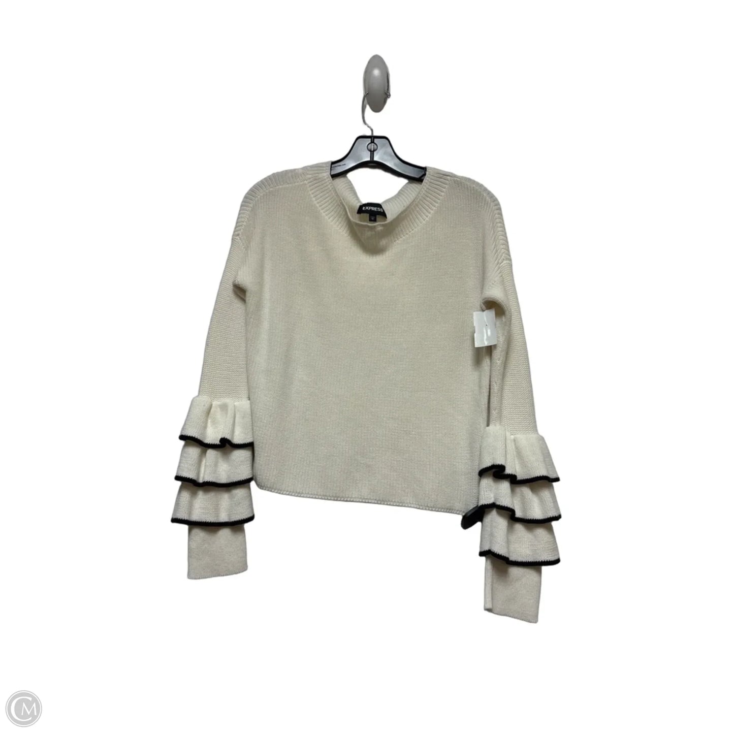 Top Long Sleeve By Express In Black & White, Size: M