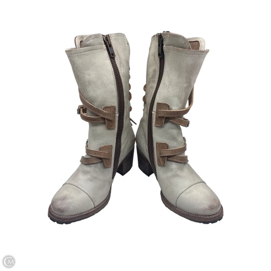 Boots Mid-calf Heels By Freebird In Taupe, Size: 9